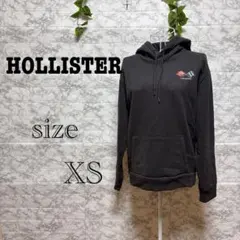 【o72】HOLLISTER ブラック パーカー XS バックプリント　長袖のサムネイル