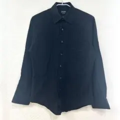 アロー 無地 長袖シャツ レギュラーカラー M 黒 綿 ビジネス デートのサムネイル