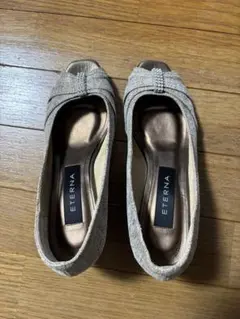 ETERNA エテルナ オープントゥ パンプス 22.5 EEE 花柄