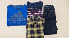 ☆UNIQLO☆adidas☆ 長袖シャツとデニムパンツ150〜160cmセット