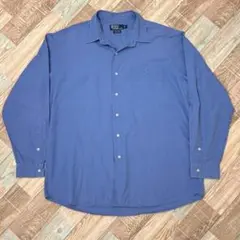 90s Polo ラルフローレン MARLOWE 長袖シャツ 無地 ポニーロゴ