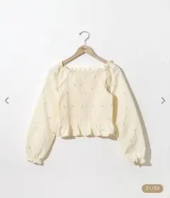 flower embroidery blouse イエロー ブラウスのサムネイル
