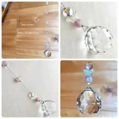 サンキャッチャー【117-1】30㍉ 匿名配送 訳あり お買い得 クラックピンク