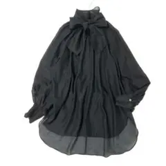 名品美品✨デミルクス ビームスオーガンジー リボンブラウス ボウタイブラウスのサムネイル