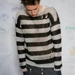 WANNA LAB 26SS Dirty Border シアーニット Y2K WANNA LAB 26SS Dirty Border シアーニット Y2K - メルカリ