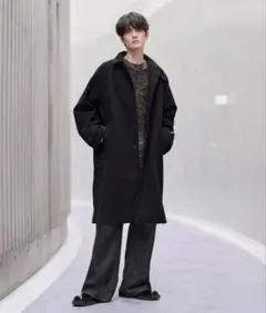 ASTRONOMY ビッグシルエットウールタッチ比翼ステンカラーコート Mサイズ