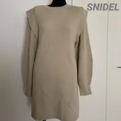SNIDEL 美品リブ編み ベージュ ミニワンピース 長袖