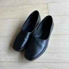【最終値引き】 ECCO フラットシューズ 38cm レディース -黒 レザー