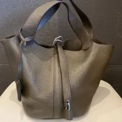 ⭐️極美品】 ルサックアダム エブリィ ボックス ハンド バッグ グレー 