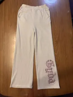 GYDAラインストーン ロゴ入り ワイドパンツ