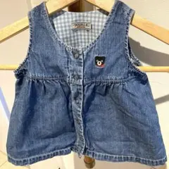 ミキハウス　ダブルビー　デニムワンピース　70㎝