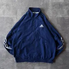 90-00s adidas ナイロンジャケット 万国旗タグ 紺 XL A752