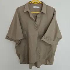 niko and... ベージュ 五分袖シャツ オーバーサイズ　サイズ4　L