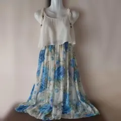 花柄キャミソールロングワンピース