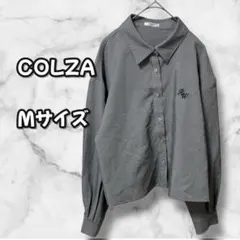 N0115　長袖シャツ　千鳥柄　ゆるシルエット　ブラック　M相当