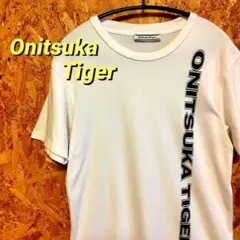 「Onitsuka Tiger」バーチカルロゴ プリントTシャツ ホワイト M寸のサムネイル