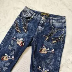 【original】XS スキニージーンズ ギター 刺繍