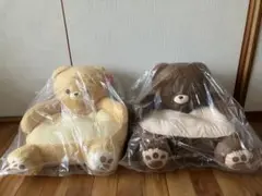 ふわふわくまさん おすわりクッションver2 ベージュ　ブラウン