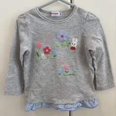 ミキハウス グレー Tシャツ 90サイズ