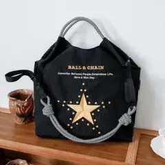 刺繍バッグ エコバッグ 馬柄 韓国 ボールアンドチェーン　星のサムネイル