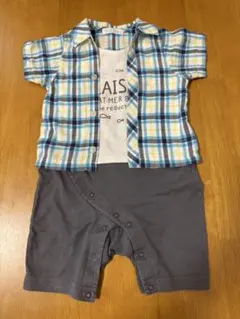 bebe reduction チェック柄ロンパース・カバーオール
