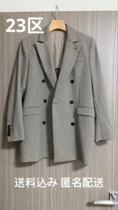 23区 コットンリネンストレッチダブルブレストジャケット - メルカリ