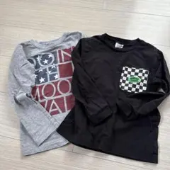 長袖カットソー 2枚セット グレー・黒