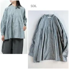 SOIL ソイル ⿻ ポプリン フラワープリント ピンタックシャツ 綿 花柄 春のサムネイル