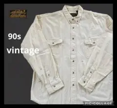 n*s様 【希少】90s エディーバウアー 黒タグ コットン ワークシャツ 生成