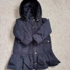 petit main フリル付きネイビーコート