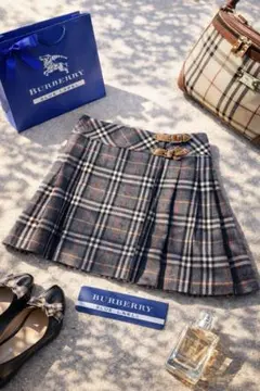バーバリーブルーレーベル チェックプリーツスカート 38 人気定番