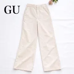 GU ジーユー ライトコーデュロイ ストレートパンツ 細畝 バックウエストゴム