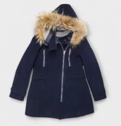 ZARA　BASIC　M　ザラ　ネイビー　ミドル　コート　ロング　レディース