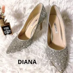 DIANA パンプス 23.5cm シルバー ラメ グリッター