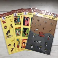 トムとジェリー　happy 一番　くじ　E賞　クリアステッカー　4種セット