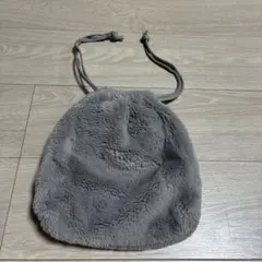 ファー 巾着バッグ グレー　WEGO