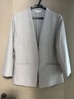 期間限定値下げ　春夏用　ノーカラージャケット ライトグレー