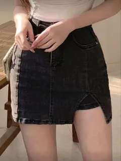 デニムスカート ブラック M