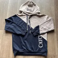 フード付きパーカー Lサイズ ネイビー/ベージュ