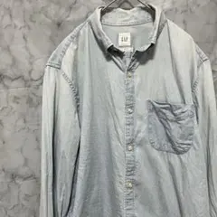 ⚫︎GAP ライトブルー デニムシャツ 長袖　M 90s ビンテージ古着