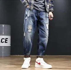 SALE メンズ ジーンズ ダメージ デニムパンツ ゆったり おしゃれ