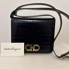 美品Salvatore Ferragamo クロコダイルレザー ショルダーバッグ