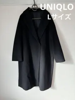 UNIQLOユニクロ チェスターコート L ブラック ロング 毛玉あり