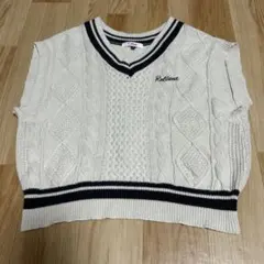 Pinklatte★Vネックベスト★M★クリーム色Reliant★ワールド