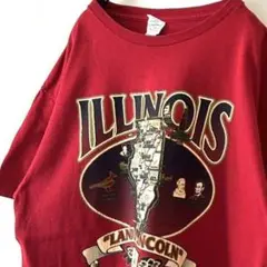 デルタ イリノイ ILLINOIS Tシャツ L レッド 赤 古着