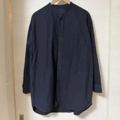 【MUJI LABO】ムジラボ スタンドカラーシャツ ブラック S-M