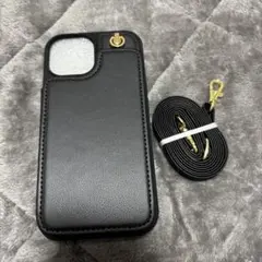 新品未使用 iPhone15 スマホケース　ショルダー レザー調 ブラック