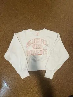 ホワイト Mサイズ プリント トレーナー