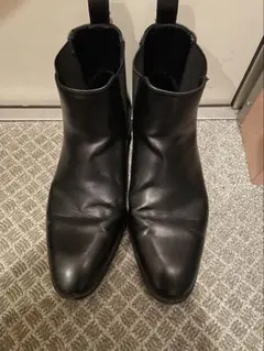 黒 レザー サイドゴアブーツ ZARA