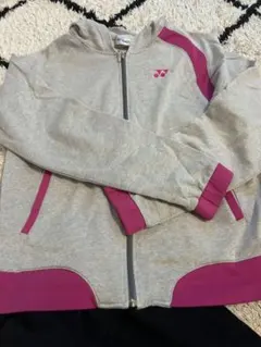 YONEX パーカー　L グレー/ピンク